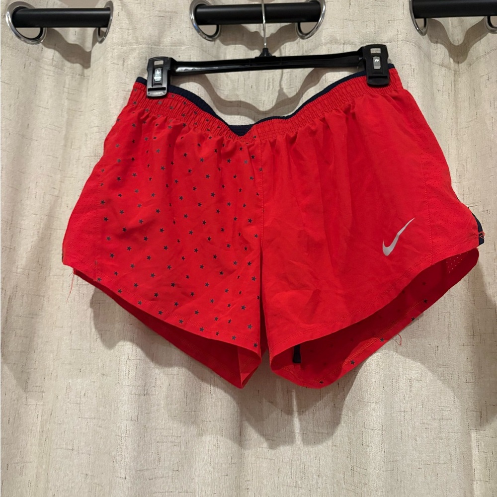 Nike Women's Star Patterned Red Athletic Shorts